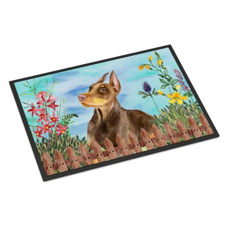 Jensendistributionservices Doberman Pinscher Spring Indoor or Outdoor Mat - 18 x 27 in. MI2551547